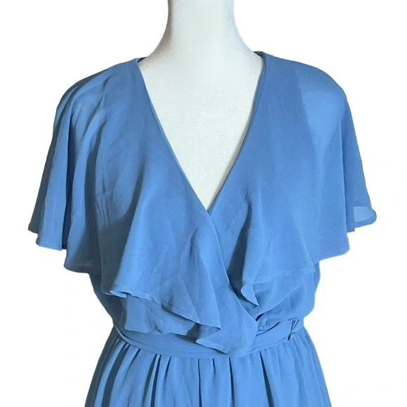 Show Me Your MuMu Audrey Wrap Maxi Dress in Coastal Blue, NWT, XS - Picture 3 of 8